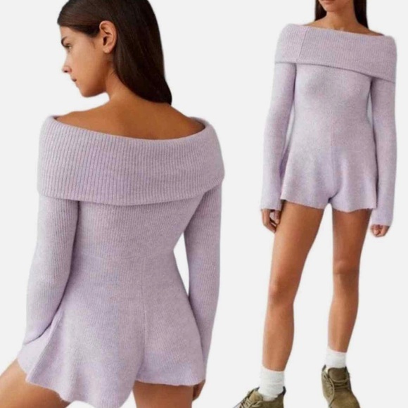 Urban Outfitters Grace Off the Shoulder Romper - Picture 2 of 3